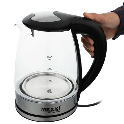 کتری برقی مکسی پیرکس مدل MEX-KET-2 کف استیل با چراغ ال ای دی آبی رنگ فروش ویژه
