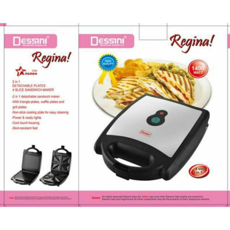 اسنک ساز 2 کاره دسینی اصلی Dessini 1400 با دو صفحه گریل و اسنک فروش ویژه