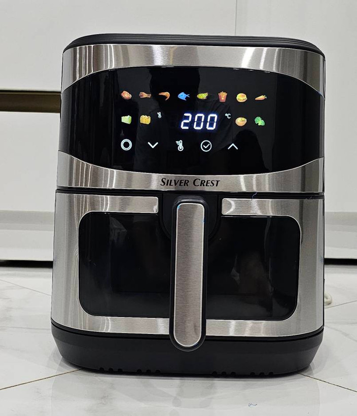 سرخ کن بدون روغن سیلورکرست مدل XL-6094-g وات ۲۴۰۰ دو المنت ظرفیت 15 لیتر بسکت جلو شیشه